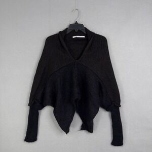 Isabel Benenato Sweater Womens 40 Black Wool Alpaca Mohair Dolman Made in Italy